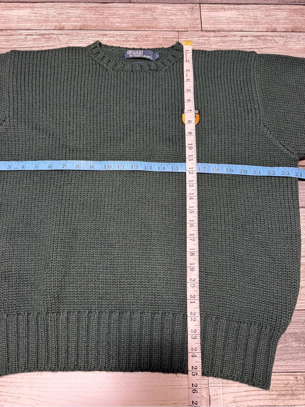 Vtg Polo Ralph Lauren 100% Wool Heavyweight Sweater Men’s L Green Pullover